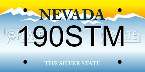 190STM Nevada License Plate