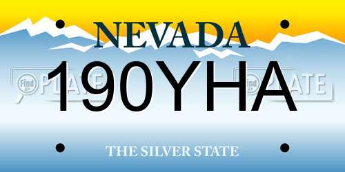 190YHA Nevada License Plate