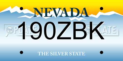 190ZBK Nevada License Plate