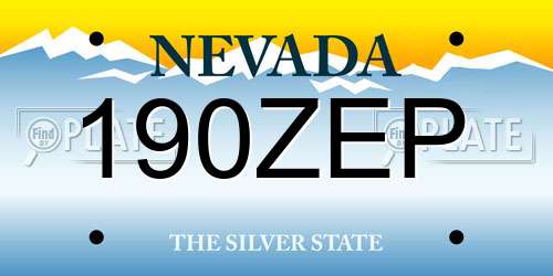 190ZEP Nevada License Plate