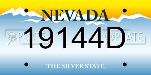 19144D Nevada License Plate