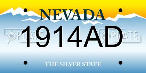 1914AD Nevada License Plate