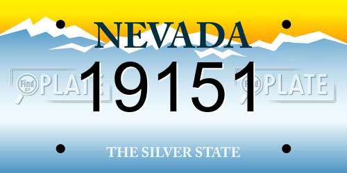 19151 Nevada License Plate