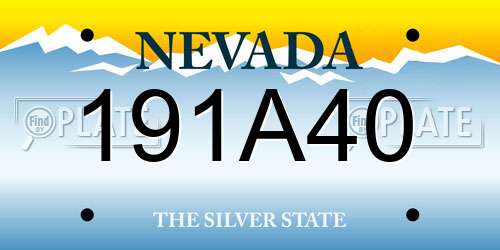 191A40 Nevada License Plate