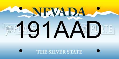 191AAD Nevada License Plate