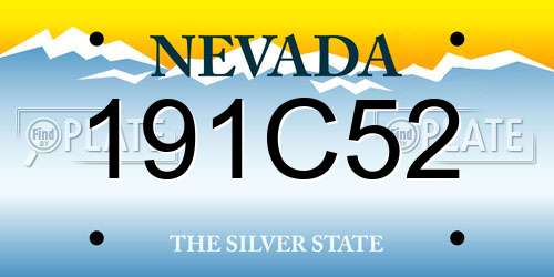 191C52 Nevada License Plate