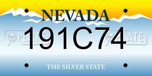 191C74 Nevada License Plate