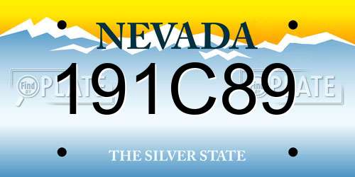 191C89 Nevada License Plate