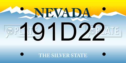 191D22 Nevada License Plate