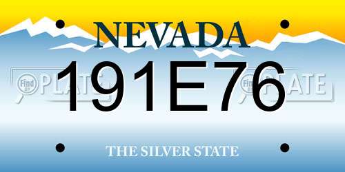 191E76 Nevada License Plate