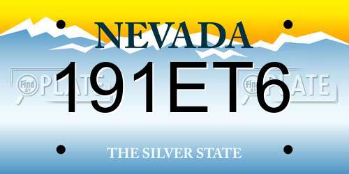 191ET6 Nevada License Plate