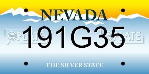 191G35 Nevada License Plate