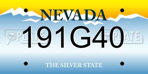 191G40 Nevada License Plate