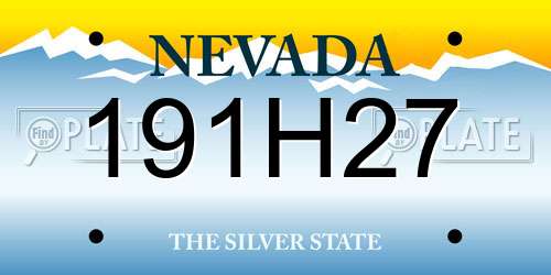 191H27 Nevada License Plate