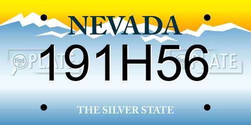191H56 Nevada License Plate