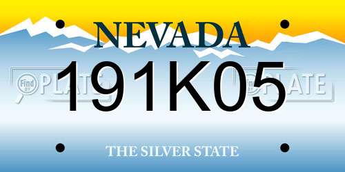 191K05 Nevada License Plate