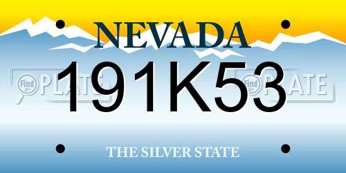 191K53 Nevada License Plate