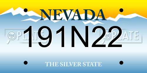 191N22 Nevada License Plate