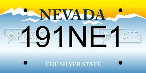 191NE1 Nevada License Plate