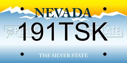191TSK Nevada License Plate