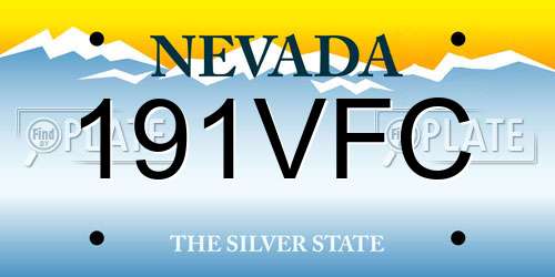 191VFC Nevada License Plate