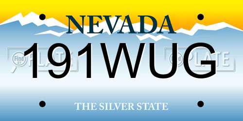 191WUG Nevada License Plate