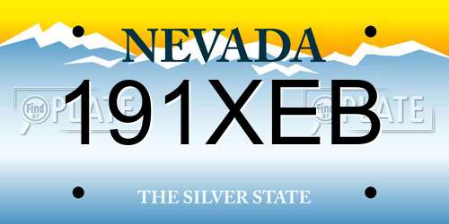 191XEB Nevada License Plate