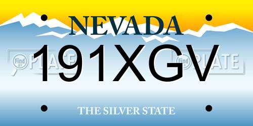 191XGV Nevada License Plate
