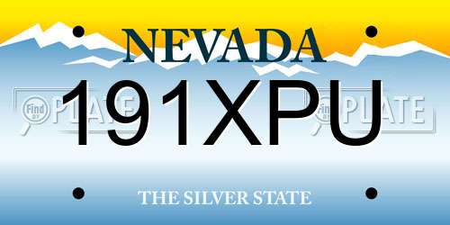 191XPU Nevada License Plate