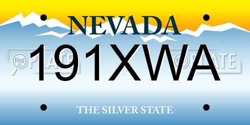 191XWA Nevada License Plate