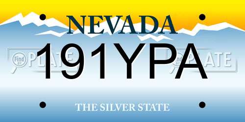 191YPA Nevada License Plate