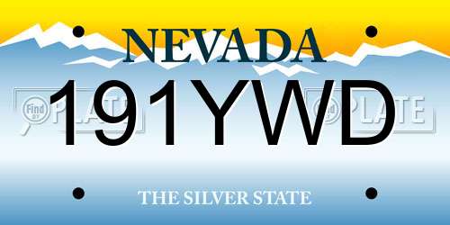 191YWD Nevada License Plate