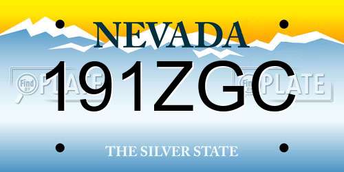 191ZGC Nevada License Plate
