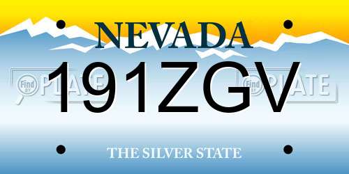 191ZGV Nevada License Plate
