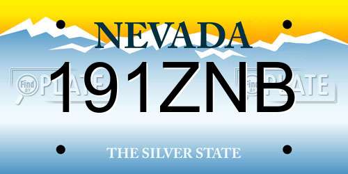 191ZNB Nevada License Plate