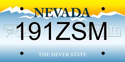 191ZSM Nevada License Plate