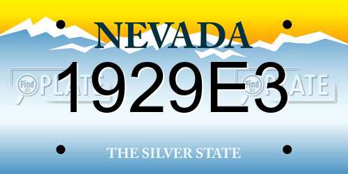1929E3 Nevada License Plate