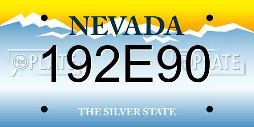 192E90 Nevada License Plate