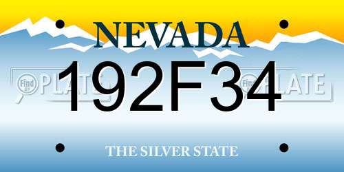 192F34 Nevada License Plate