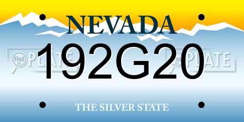 192G20 Nevada License Plate