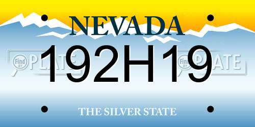 192H19 Nevada License Plate