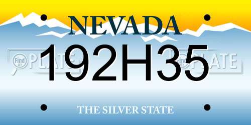 192H35 Nevada License Plate