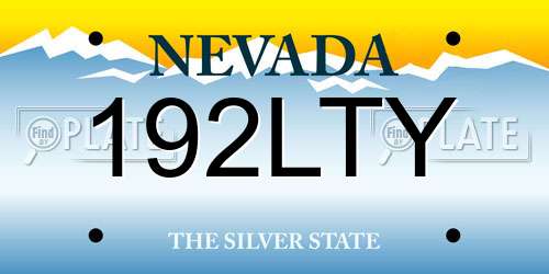 192LTY Nevada License Plate