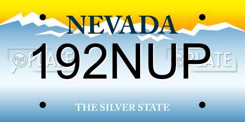 192NUP Nevada License Plate