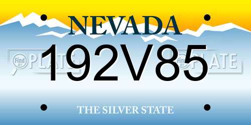 192V85 Nevada License Plate