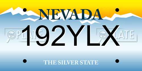192YLX Nevada License Plate