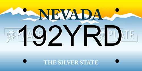 192YRD Nevada License Plate