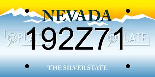 192Z71 Nevada License Plate