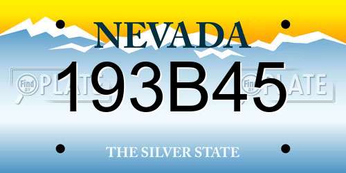 193B45 Nevada License Plate