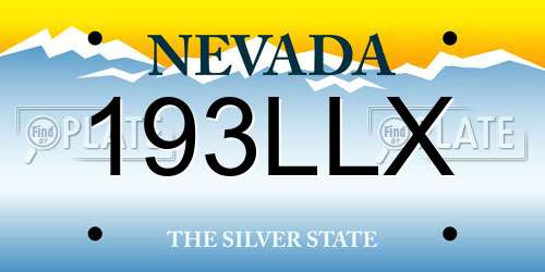193LLX Nevada License Plate